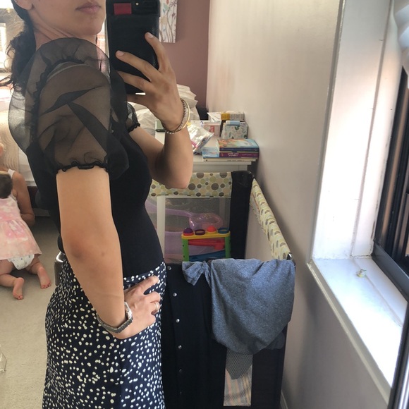 NWOT Zara Black Ruffle Top - Picture 5 of 6